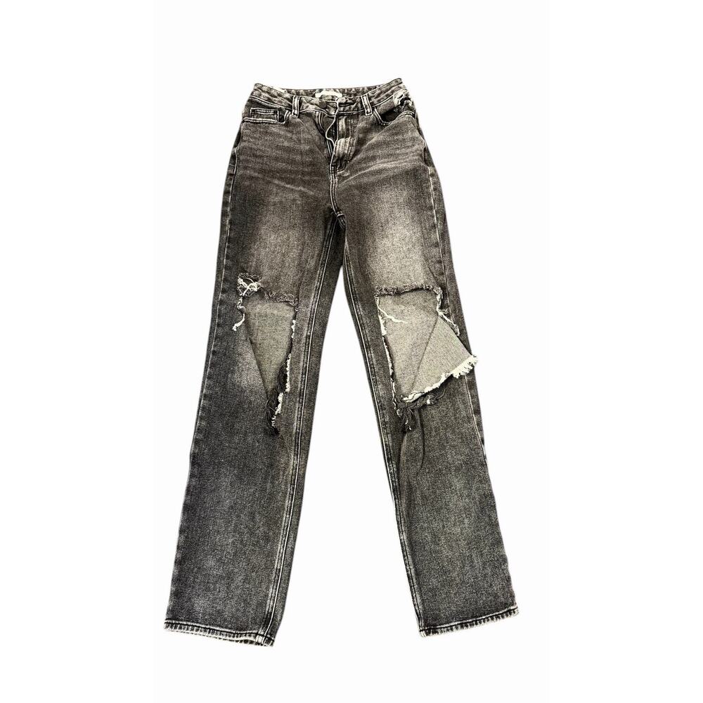 PacSun Women's Gray Denim Boyfriend Jeans Acid Wash Distressed Size 25